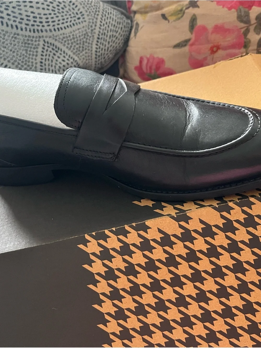 Men's Classic Black Leather Penny Loafers